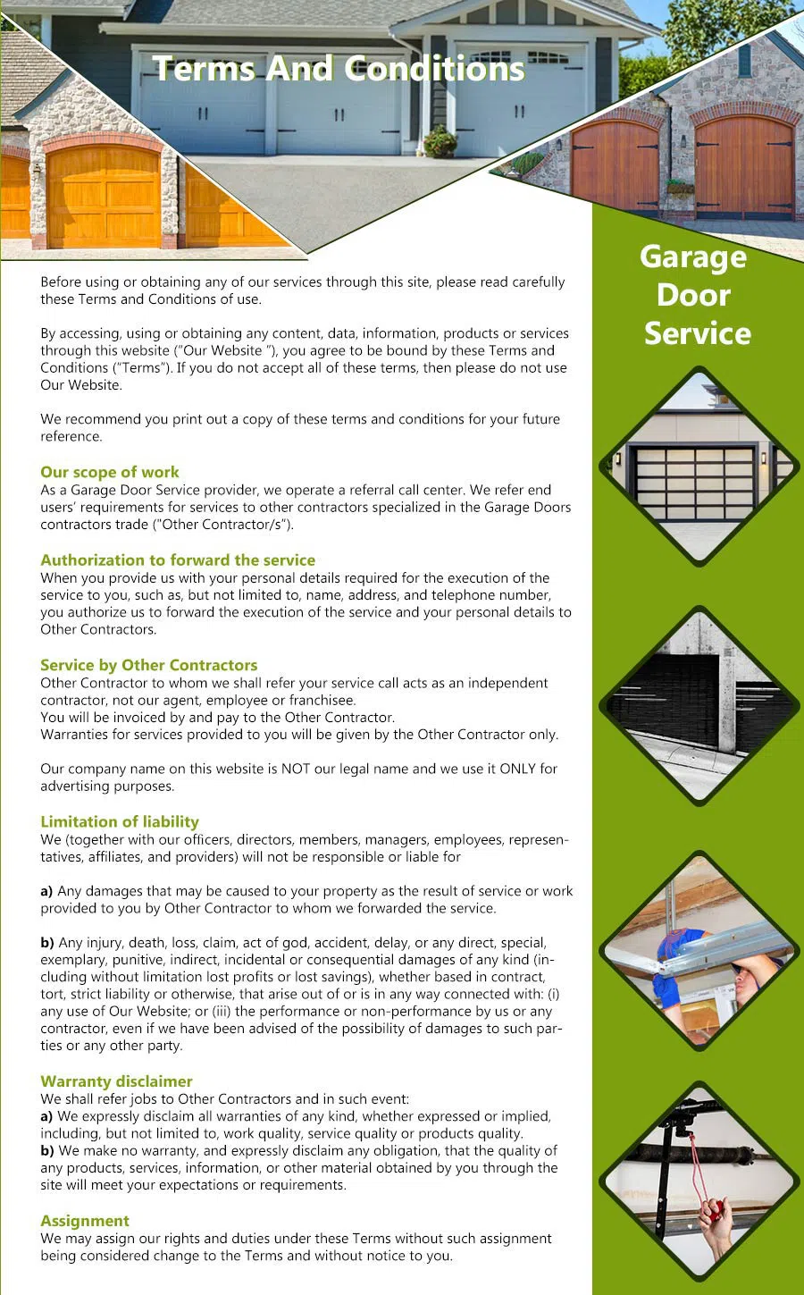 Galaxy Garage Door Repair Service Inver Grove Heights, MN 651-321-1074 - terms5